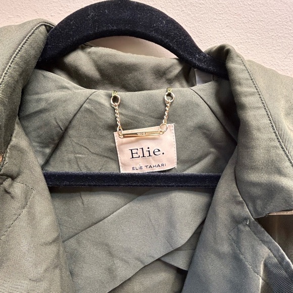 Elie Tahari Green Trench Coat - Picture 2 of 3